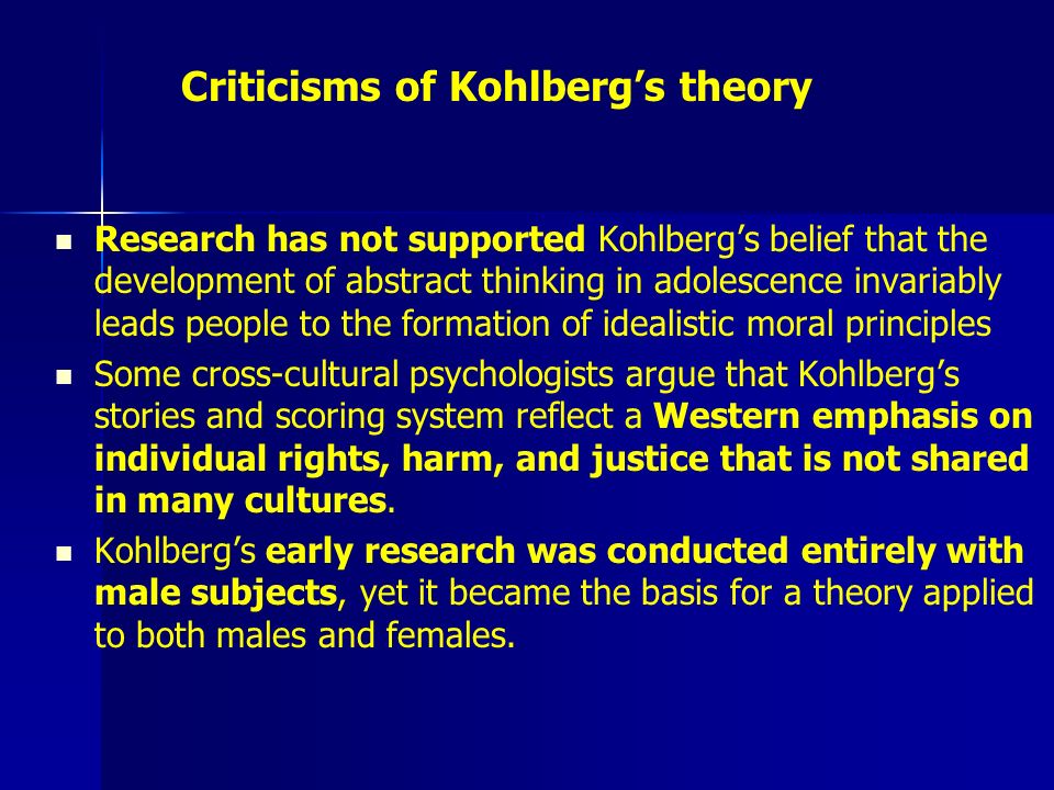 A study of the theory of kohlberg